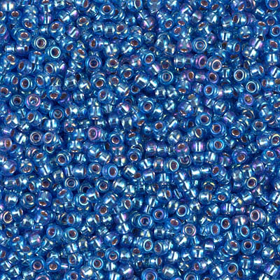 11-1019:  11/0 Silverlined Sapphire AB Miyuki Seed Bead 