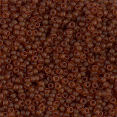 11-134F:  11/0 Matte Transparent Dark Topaz Miyuki Seed Bead 