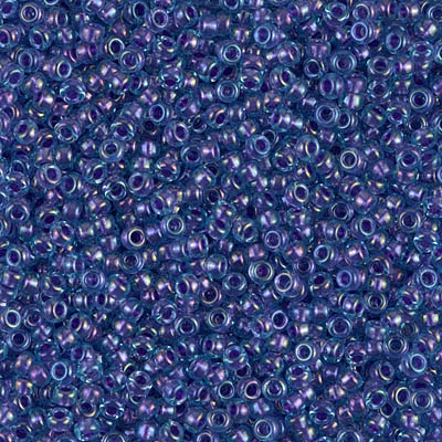 11-1827:  11/0 Sparkling Purple Lined Aqua Luster Miyuki Seed Bead 