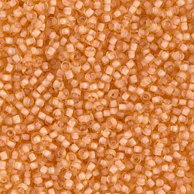 11-1922:  11/0 Semi-Frosted Peach Lined Light Topaz  Miyuki Seed Bead 