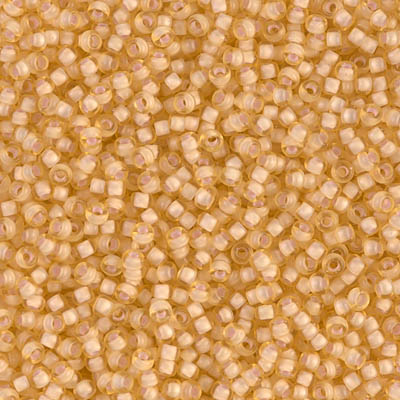 11-1935:  11/0 Semi-Frosted Salmon Lined Light Topaz Miyuki Seed Bead 