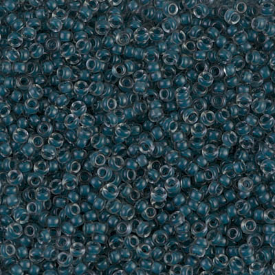 11-1938:  11/0 Semi-Frosted Slate Blue Lined Gray  Miyuki Seed Bead 