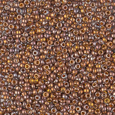 11-1984:  11/0 24kt Red Gold Iris Miyuki Seed Bead 