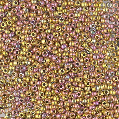 11-1985:  11/0 24kt Pink Gold Iris Miyuki Seed Bead 