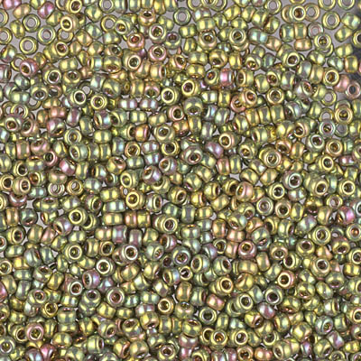 11-1986:  11/0 24kt Green Gold Iris Miyuki Seed Bead 