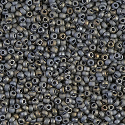 11-2002:  11/0 Matte Metallic Silver Gray Miyuki Seed Bead - 11-2002*