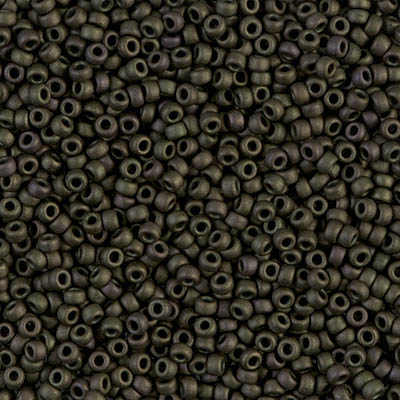 11-2015:  11/0 Matte Metallic Olive Iris Miyuki Seed Bead 