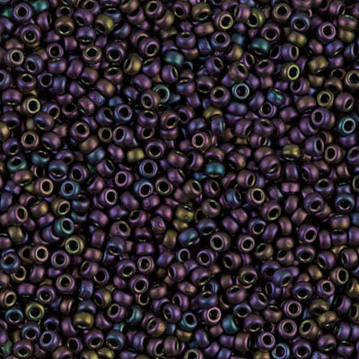 11-2061:  11/0 Matte Metallic Plum Emerald Iris Miyuki Seed Bead 