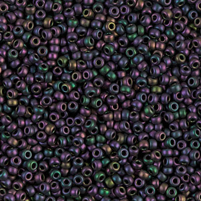 11-2062:  11/0 Matte Metallic Magenta Green Iris Miyuki Seed Bead 