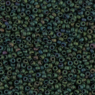 11-2066:  11/0 Matte Metallic Dark Green Iris  Miyuki Seed Bead 