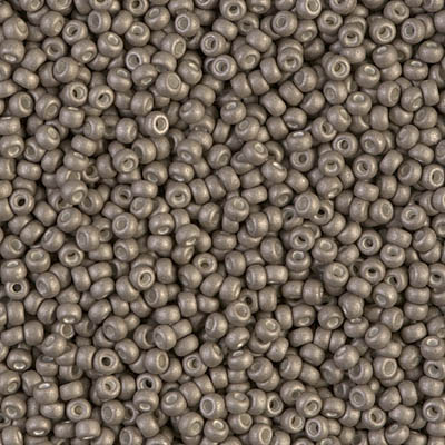 11-2091:  11/0 Matte Metallic Tarnished Silver Miyuki Seed Bead 