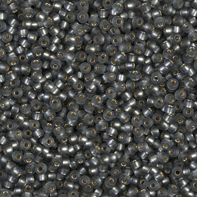 11-21F:  11/0 Matte Silverlined Gray Miyuki Seed Bead 