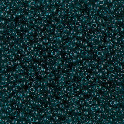 11-2406:  11/0 Transparent Dark Teal Miyuki Seed Bead 
