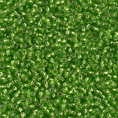 11-2423:  11/0 Silverlined Lime Miyuki Seed Bead 