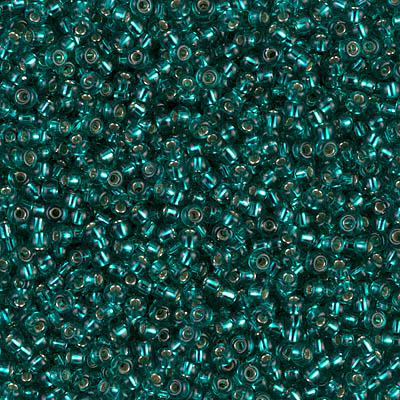 11-2425:  11/0 Silverlined Teal  Miyuki Seed Bead 