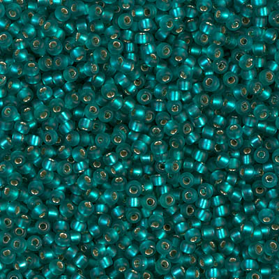 11-2425F:  11/0 Matte Silverlined Teal  Miyuki Seed Bead 