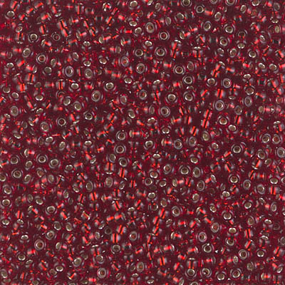 11-2427:  11/0 Silverlined Dark Ruby 11/0 Miyuki Seed Bead 