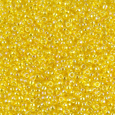 11-252:  11/0 Transparent Yellow AB Miyuki Seed Bead 