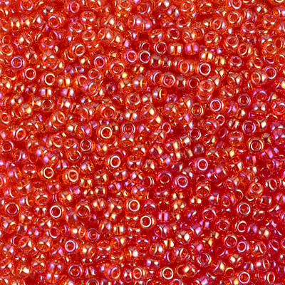 11-254L:  11/0 Transparent Light Red AB Miyuki Seed Bead 