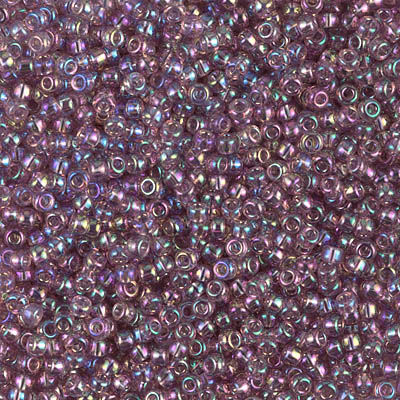11-256:  11/0 Transparent Smoky Amethyst AB Miyuki Seed Bead 