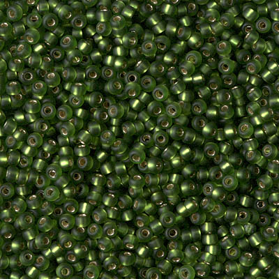 11-26F:  11/0 Matte Silverlined Olive Miyuki Seed Bead 
