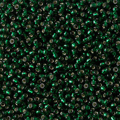 11-27:  11/0 Silverlined Dark Emerald  Miyuki Seed Bead 