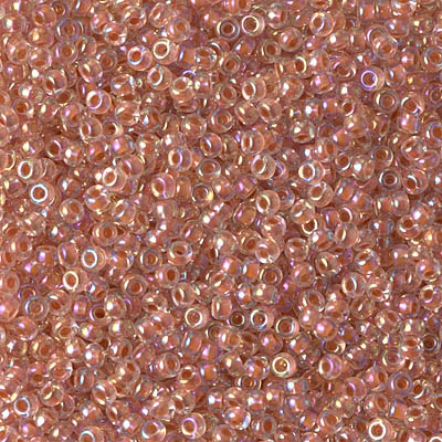 11-275:  11/0 Dark Peach Lined Crystal AB Miyuki Seed Bead 