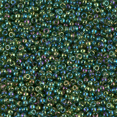 11-288:  11/0 Transparent Olive Green AB  Miyuki Seed Bead 