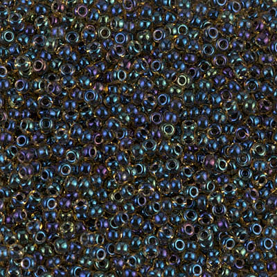 11-349:  11/0 Dark Blue Lined Topaz Luster Miyuki Seed Bead 