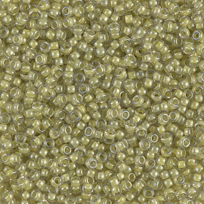 11-378:  11/0 Light Olive Lined Crystal Luster Miyuki Seed Bead 