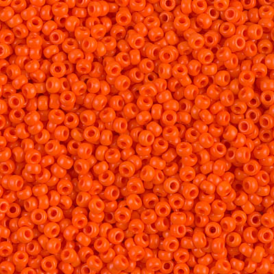 11-406:  11/0 Opaque Orange Miyuki Seed Bead 