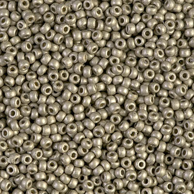 11-4221F:  11/0 Duracoat Galvanized Matte Light Pewter Miyuki Seed Bead 