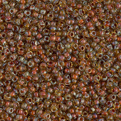 11-4501:  11/0 Transparent Light Topaz Picasso Miyuki Seed Bead 