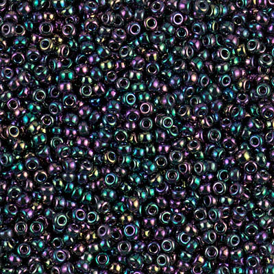 11-455D:  11/0 Metallic Dark Variegated Iris Miyuki Seed Bead 