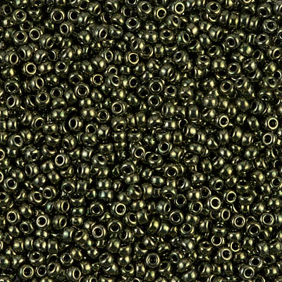 11-459:  11/0 Metallic Olive Miyuki Seed Bead 