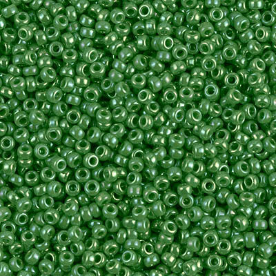 11-480:  11/0 Opaque Green AB Miyuki Seed Bead