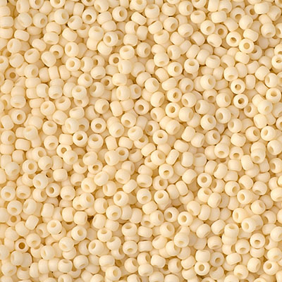 11-492F:  11/0 Matte Opaque Dark Cream Miyuki Seed Bead 