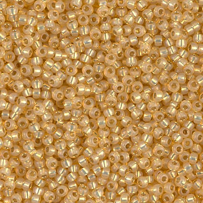 11-578:  11/0 Dyed Light Topaz Silverlined Alabaster Miyuki Seed Bead 