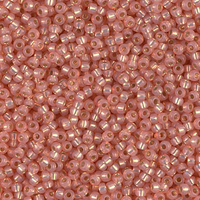 11-642:  11/0 Dyed Salmon Silverlined Alabaster Miyuki Seed Bead - 11-642*