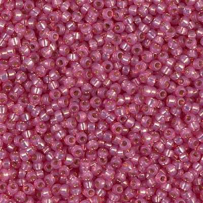 11-645:  11/0 Dyed Dark Rose Silverlined Alabaster Miyuki Seed Bead 