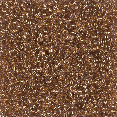 11-952:  11/0 24kt Gold Lined Pale Amethyst Miyuki Seed Bead 