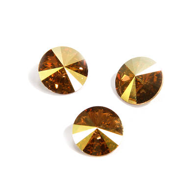 1122-SS47-002:  10.8mm (SS47) Crystal Metallic Sunshine Foil Rivoli  |  1 pc - Discontinued 