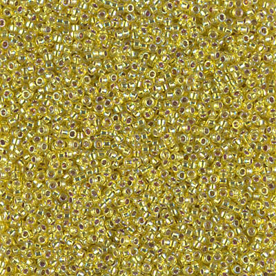 15-1006:  15/0 Silverlined Yellow AB Miyuki Seed Bead 
