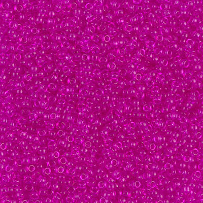 15-1310:  15/0 Dyed Transparent Fuchsia  Miyuki Seed Bead 