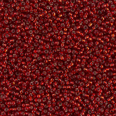15-1420:  15/0 Dyed Silverlined Brick Red  Miyuki Seed Bead 