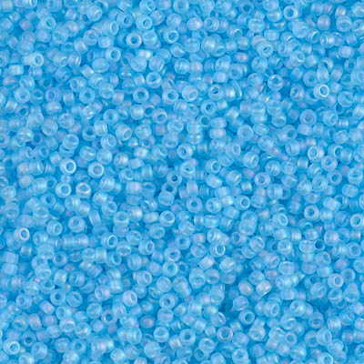 15-148FR:  15/0 Matte Transparent Aqua AB  Miyuki Seed Bead 