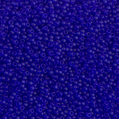 15-151F:  15/0 Matte Transparent Cobalt  Miyuki Seed Bead 