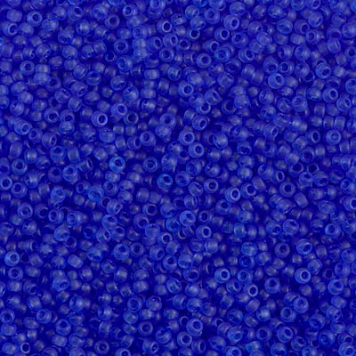 15-1617:  15/0 Dyed Semi-Frosted Transparent Violet Miyuki Seed Bead 