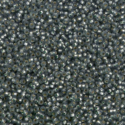 15-1630:  15/0 Dyed Semi-Frosted Silverlined Moss Green  Miyuki Seed Bead 