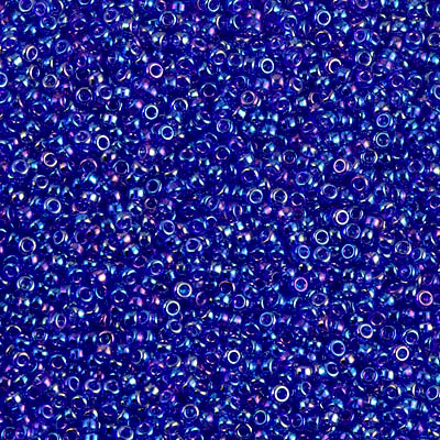 15-177:  15/0 Transparent Cobalt AB  Miyuki Seed Bead 